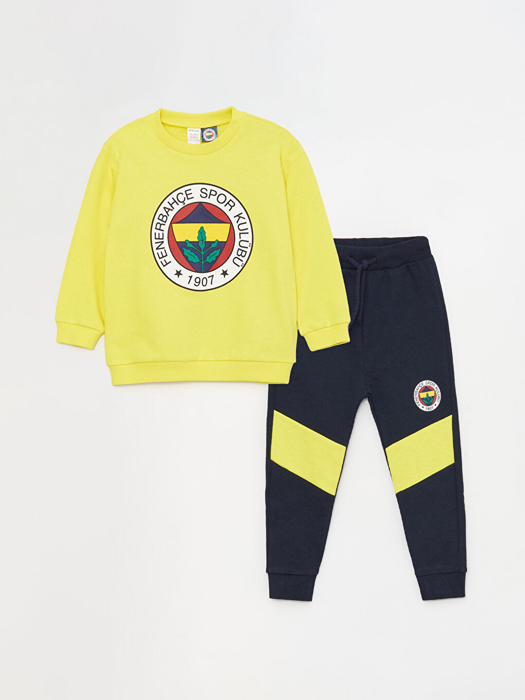 Crew Neck Fenerbahce Printed Baby Boy Sweatshirt and Sweatpants Set