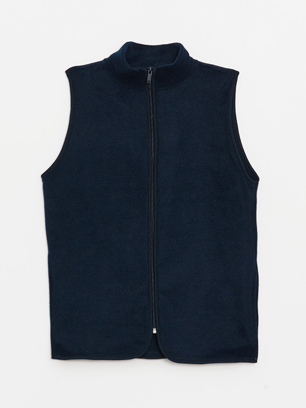 Women's High Collar Plain Fleece Vest