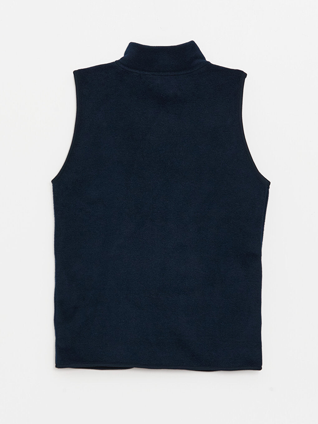 Women's High Collar Plain Fleece Vest