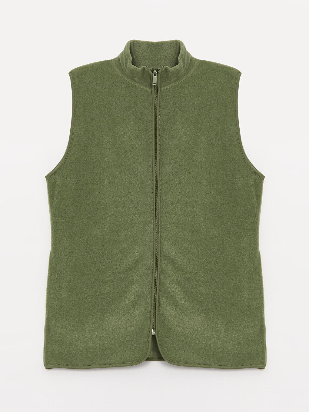 Women's High Collar Plain Fleece Vest