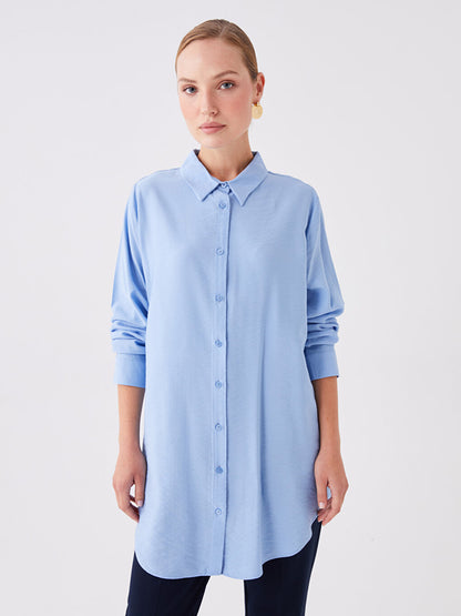 Plain Long Sleeve Women's Shirt Tunic