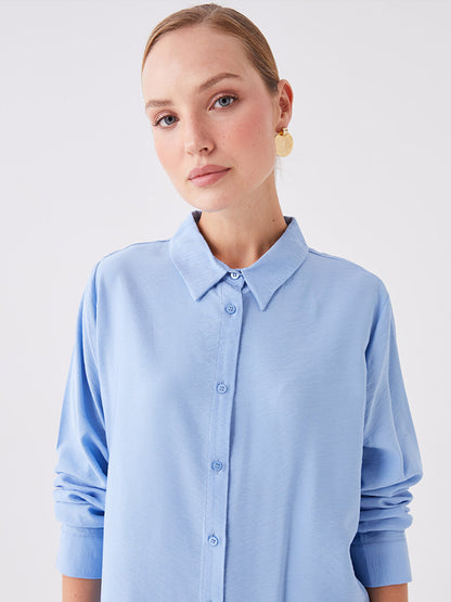 Plain Long Sleeve Women's Shirt Tunic