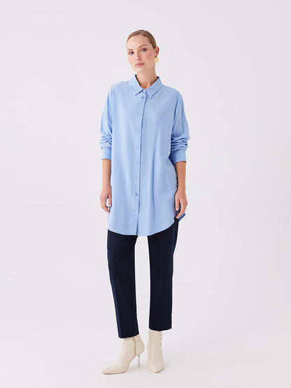 Plain Long Sleeve Women's Shirt Tunic