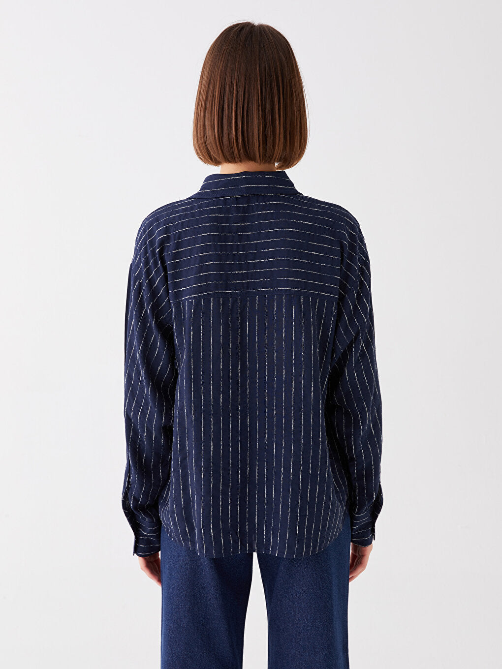 Striped Long Sleeve Oversize Women's Shirt