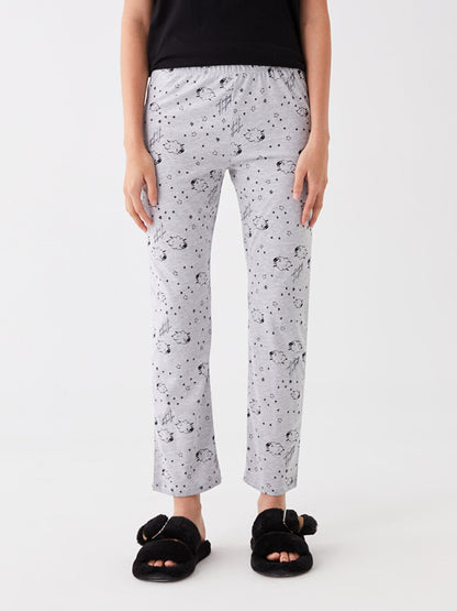 Patterned Women's Pajama Bottoms with Elastic Waist