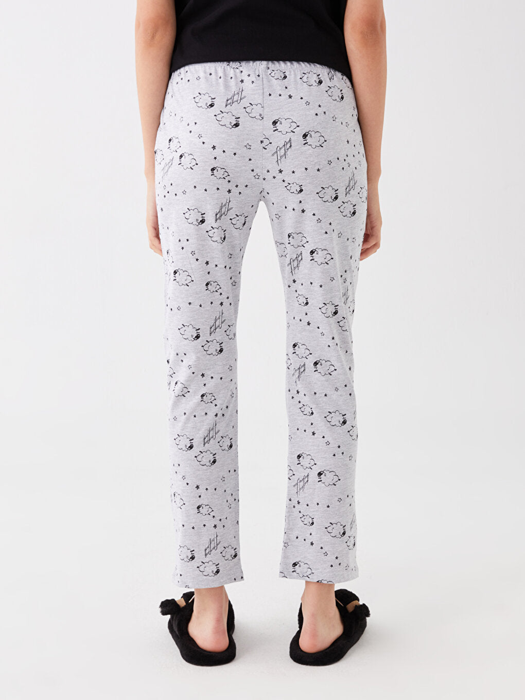 Patterned Women's Pajama Bottoms with Elastic Waist