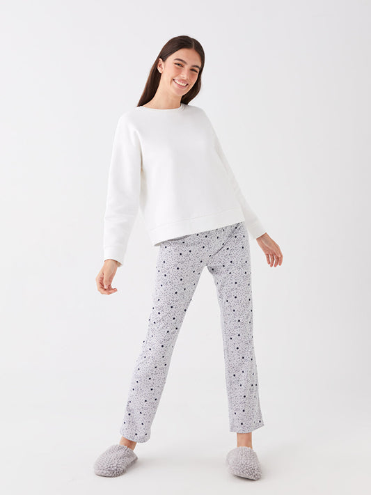 Patterned Women's Pajama Bottoms with Elastic Waist