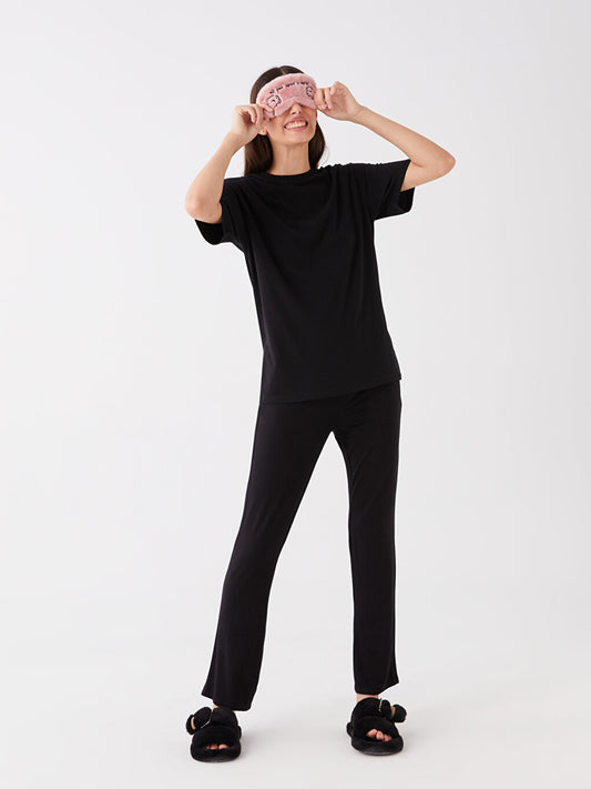 Women's Elastic Waist Plain Pajama Bottom