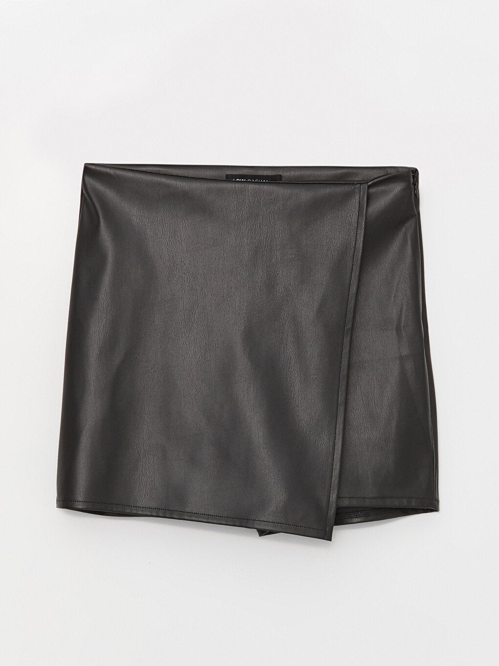 Women's Tight Fit Leather Look Straight Shorts Skirt