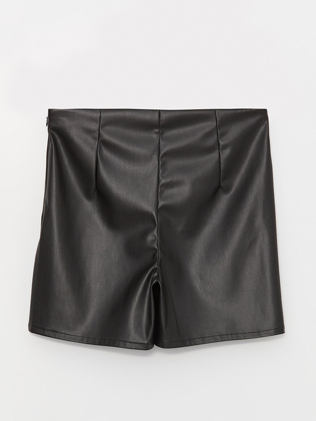 Women's Tight Fit Leather Look Straight Shorts Skirt