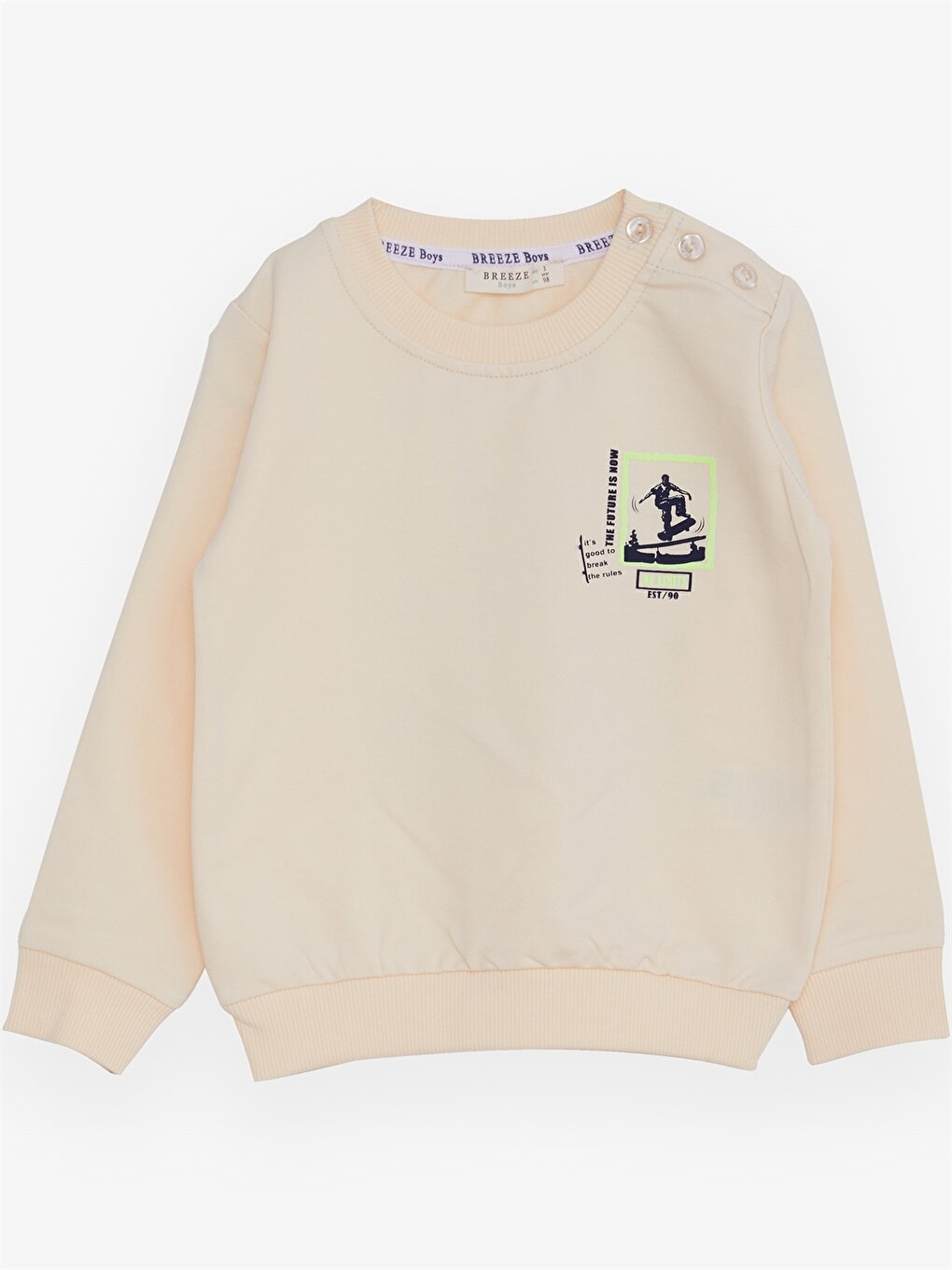 Crew Neck Long Sleeve Printed Baby Boy Sweatshirt