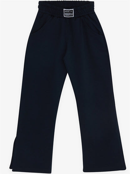 Basic Girls' Sweatpants with Elastic Waist