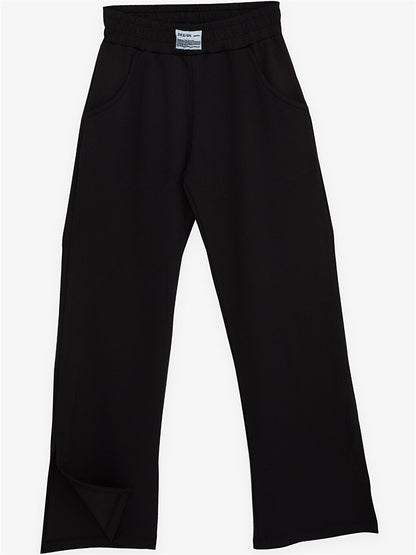 Basic Girl's Trousers with Elastic Waist