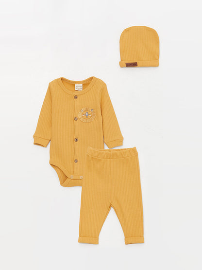 Crew Neck Long Sleeve Baby Boy 3 Piece Set