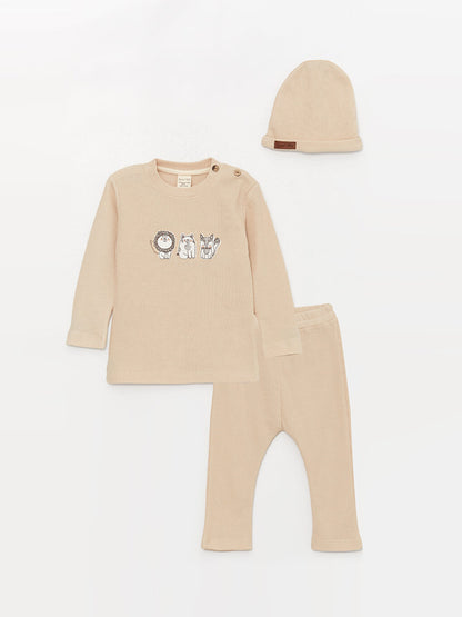 Crew Neck Long Sleeve Baby Boy 3 Piece Set