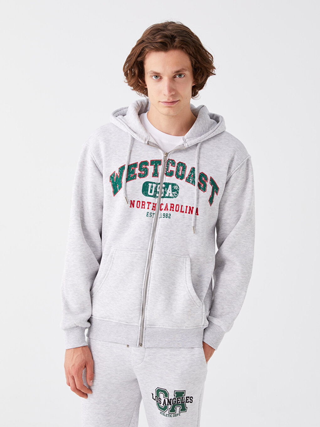 Hooded Long Sleeve Men's Zipper Sweatshirt