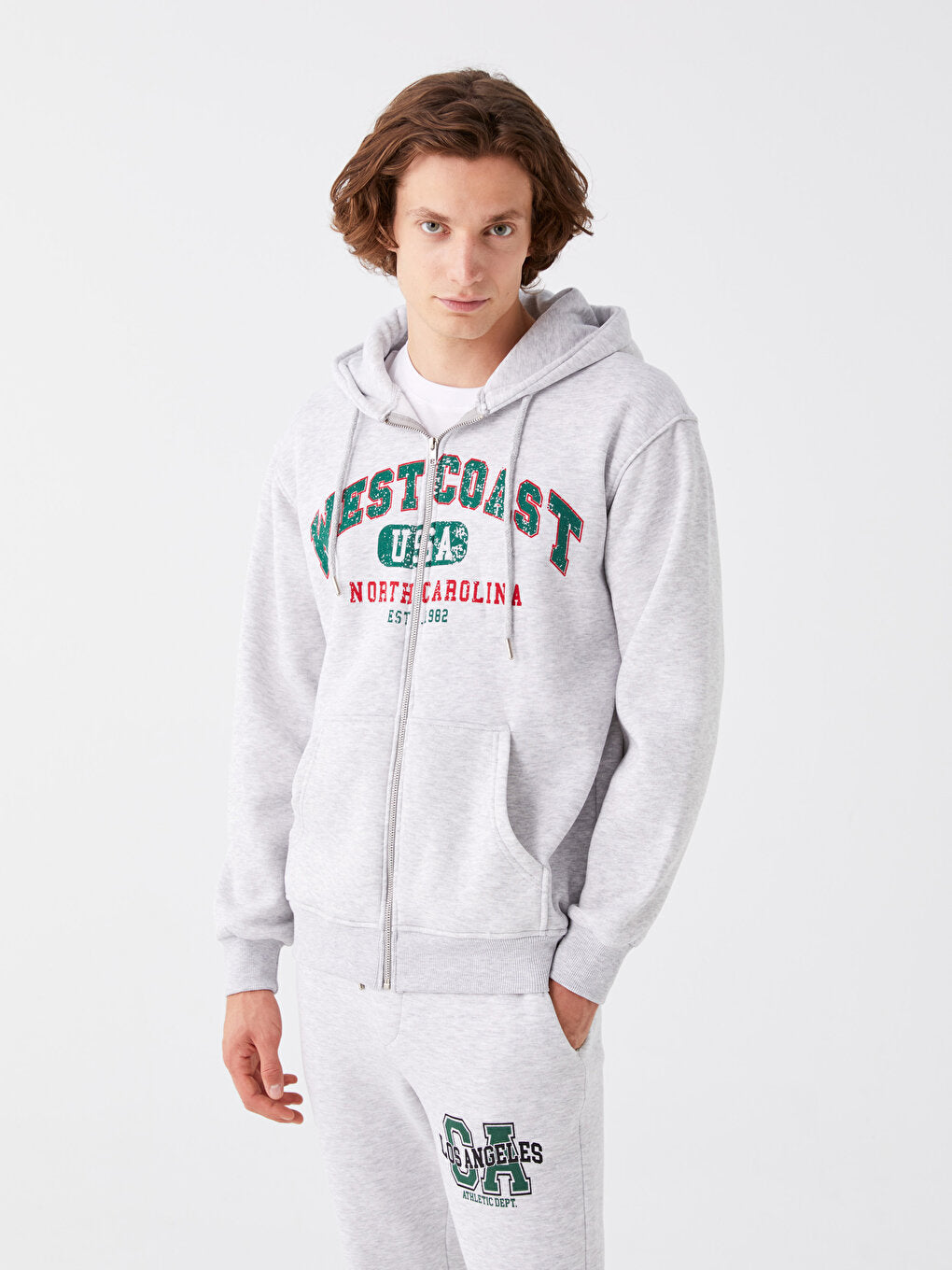 Hooded Long Sleeve Men's Zipper Sweatshirt