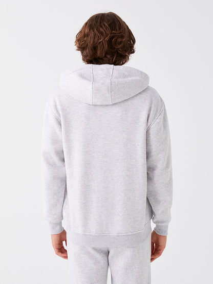 Hooded Long Sleeve Men's Zipper Sweatshirt