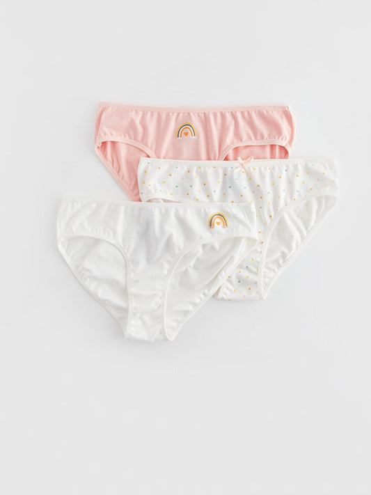 Printed Cotton Girl's Panties 3-Piece