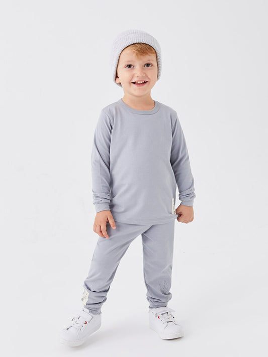 Crew Neck Long Sleeve Baby Boy 2 Piece Set