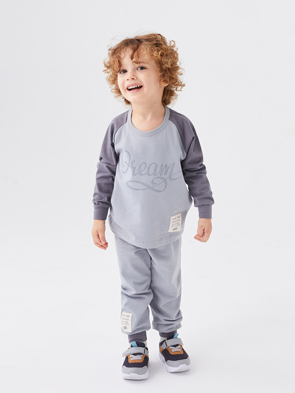 Crew Neck Long Sleeve Printed Baby Boy 2 Piece Set