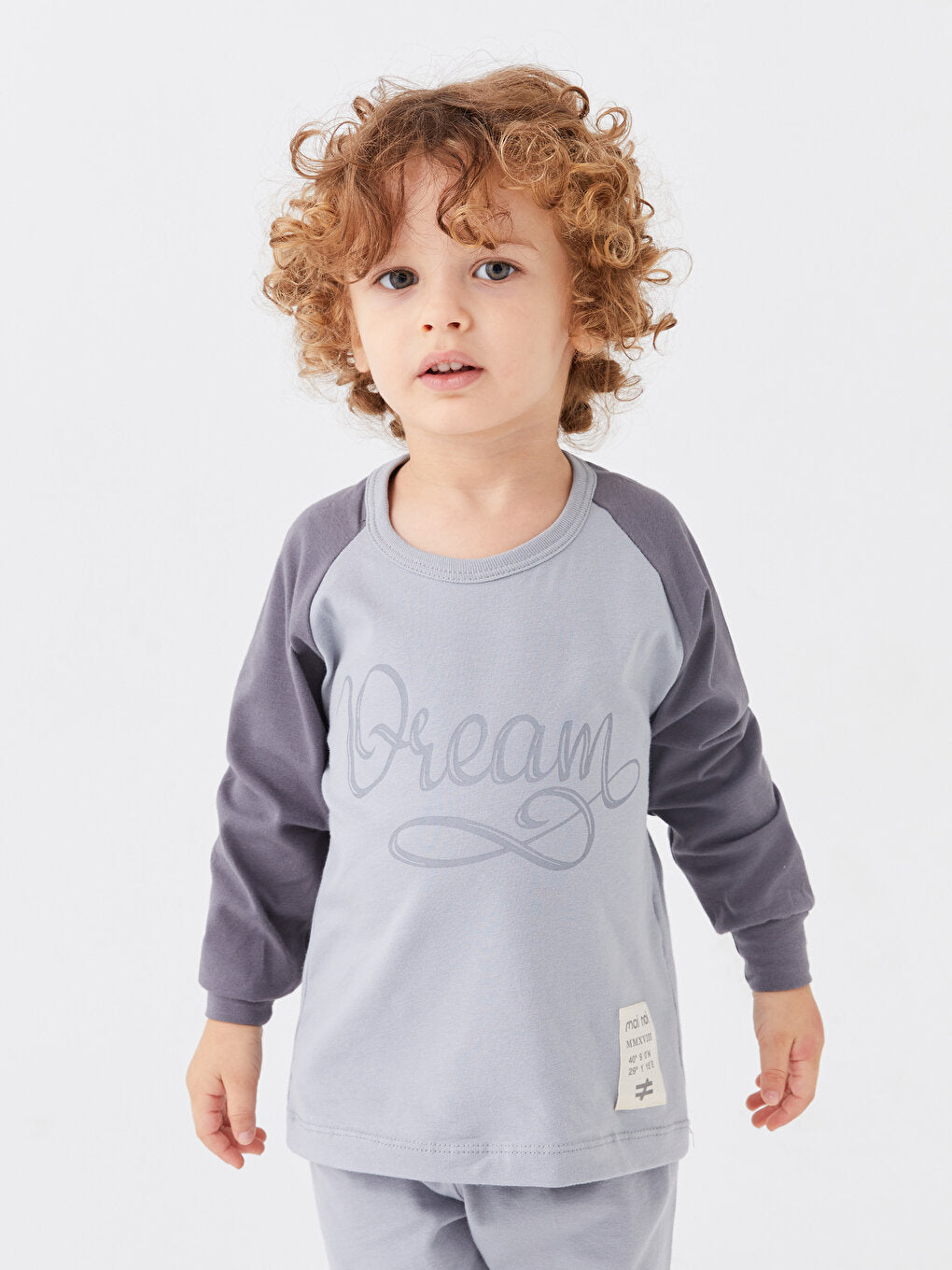 Crew Neck Long Sleeve Printed Baby Boy 2 Piece Set