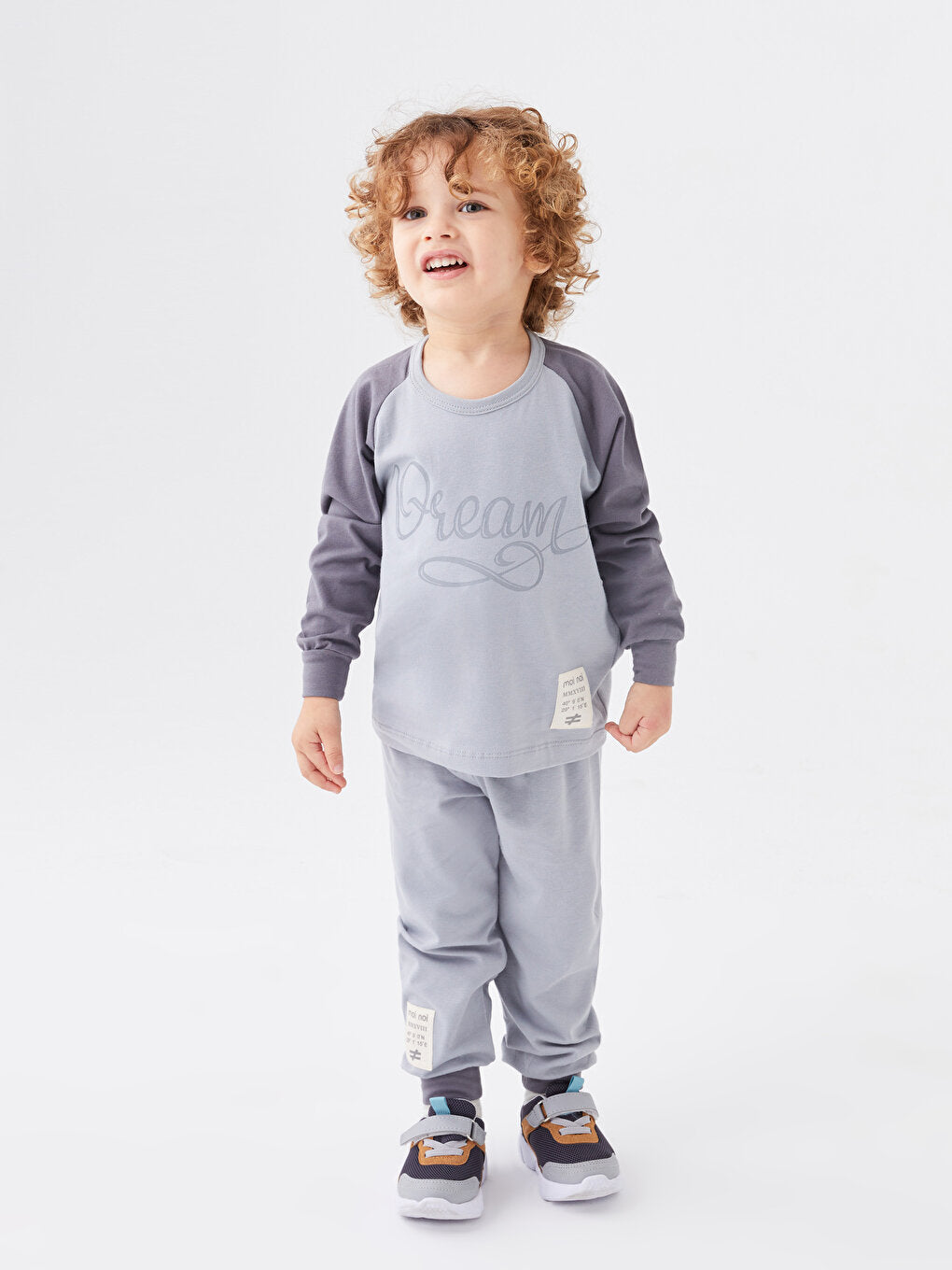 Crew Neck Long Sleeve Printed Baby Boy 2 Piece Set