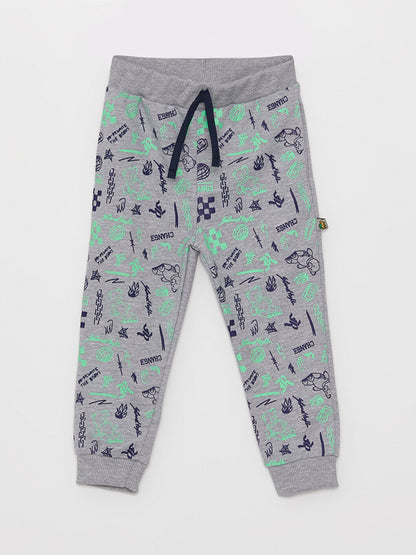 Printed Baby Boy Jogger Tracksuit Bottom with Elastic Waist