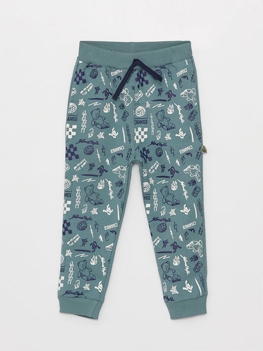 Printed Baby Boy Jogger Tracksuit Bottom with Elastic Waist