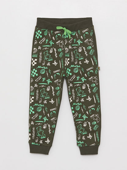 Printed Baby Boy Jogger Tracksuit Bottom with Elastic Waist