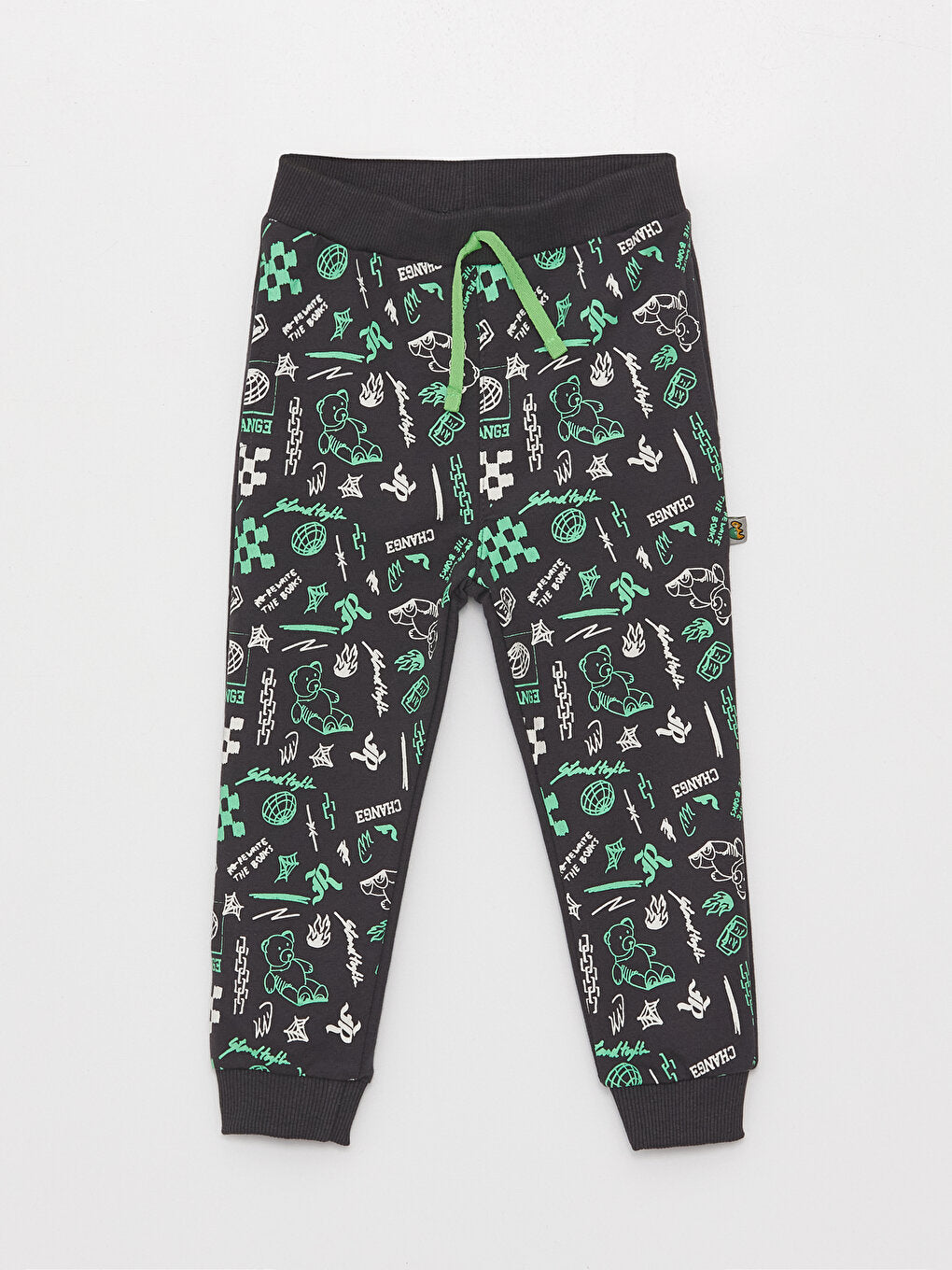 Printed Baby Boy Jogger Tracksuit Bottom with Elastic Waist