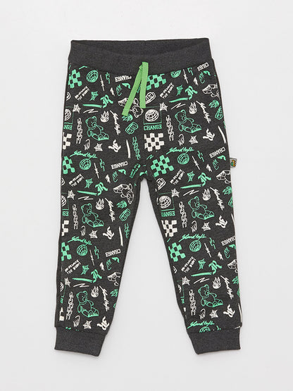 Printed Baby Boy Jogger Tracksuit Bottom with Elastic Waist