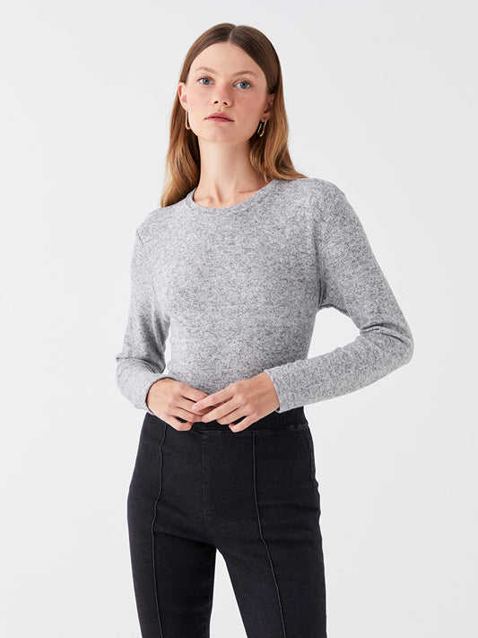 Crew Neck Plain Long Sleeve Women's Tunic