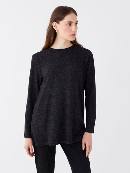 Crew Neck Plain Long Sleeve Women's Tunic