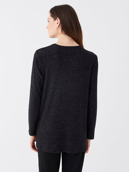 Crew Neck Plain Long Sleeve Women's Tunic