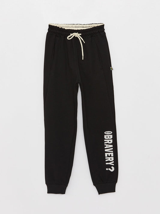 Printed Boys' Jogger Sweatpants with Elastic Waist