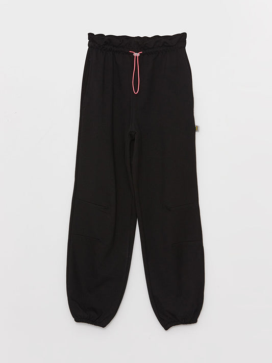 Basic Girls' Sweatpants with Elastic Waist