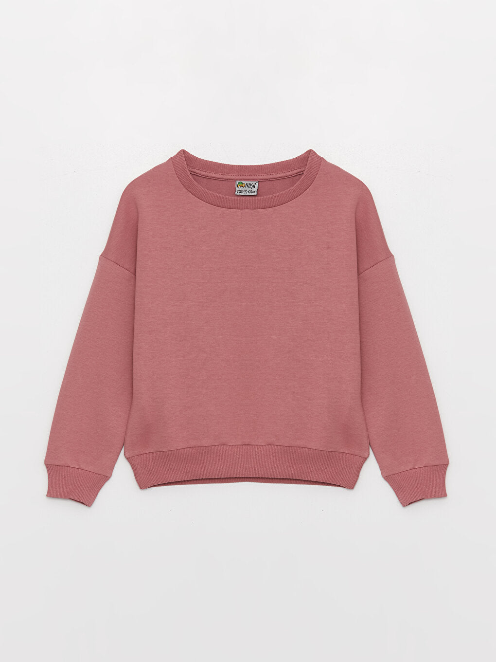 Crew Neck Basic Girl's Sweatshirt