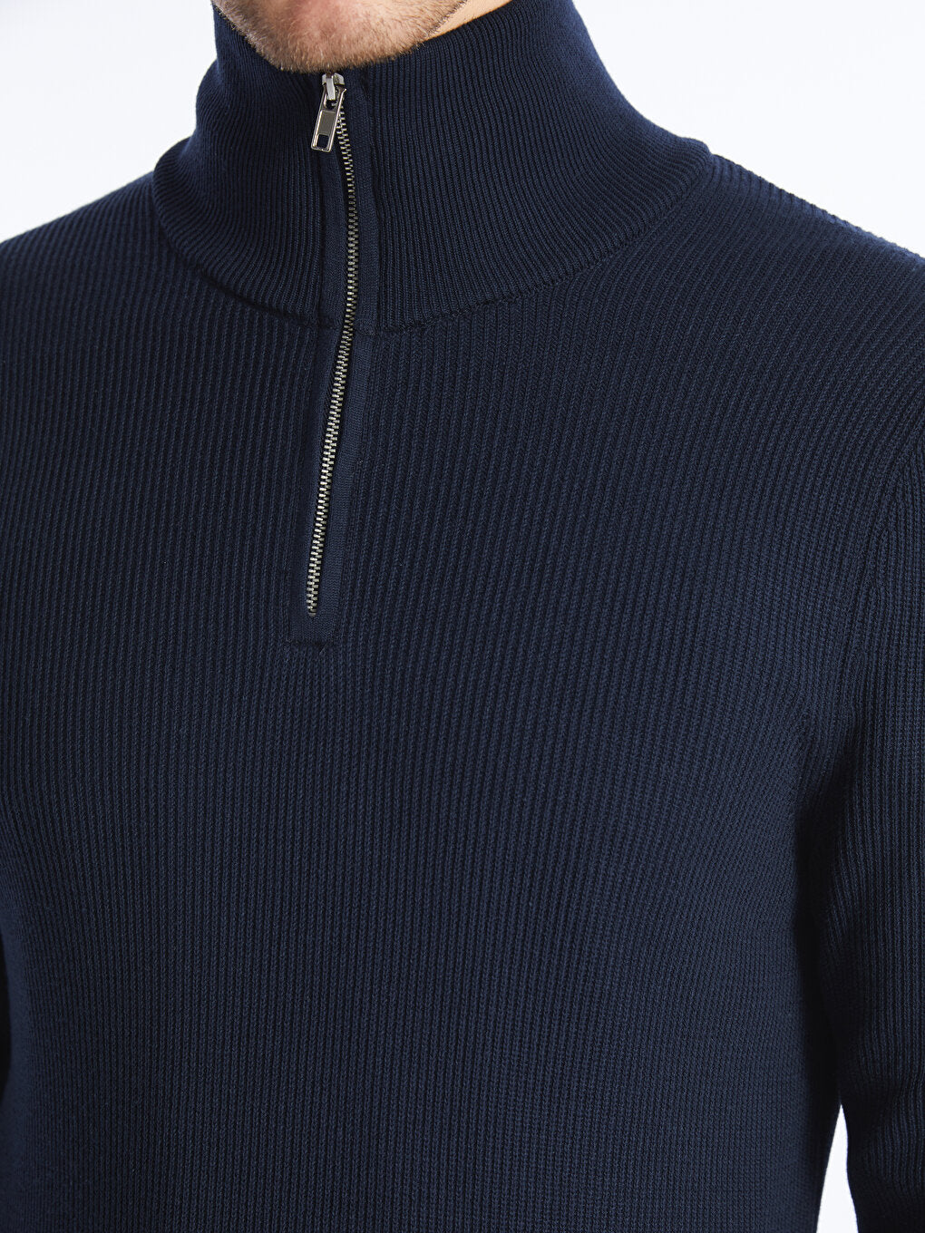 High Collar Long Sleeve Men's Knitwear Sweater