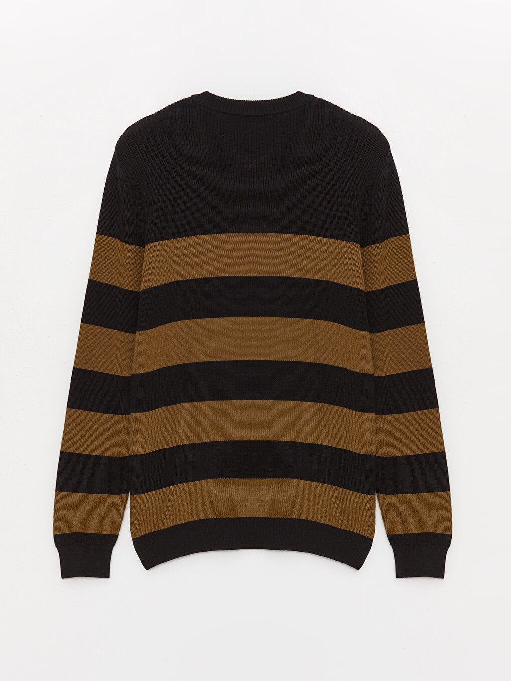 Crew Neck Long Sleeve Striped Men's Knitwear Sweater