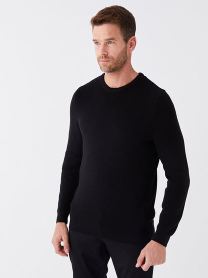 Crew Neck Long Sleeve Men's Knitwear Sweater