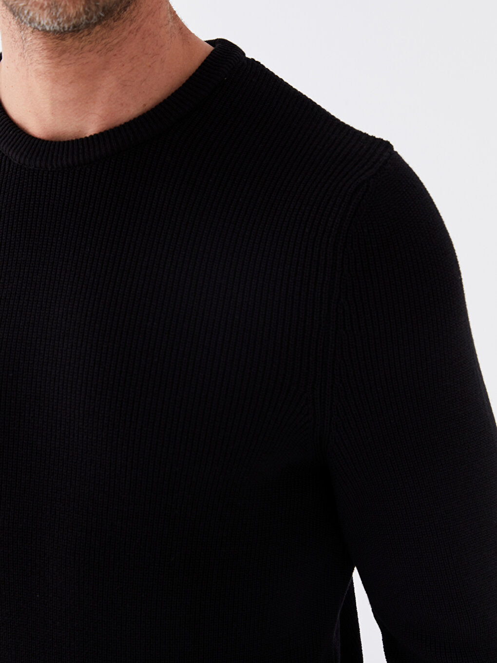 Crew Neck Long Sleeve Men's Knitwear Sweater