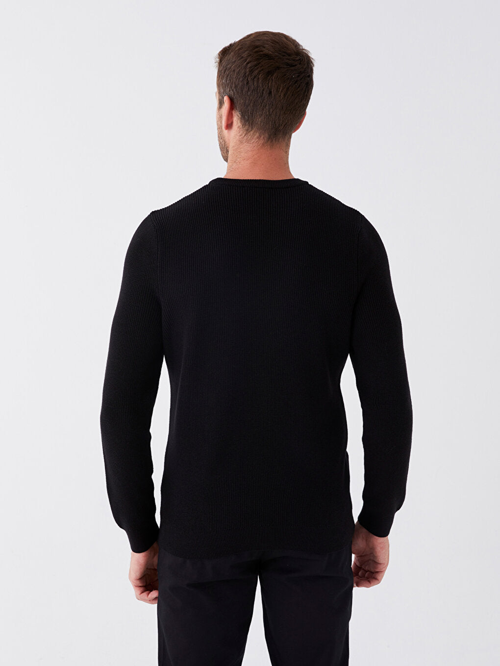 Crew Neck Long Sleeve Men's Knitwear Sweater