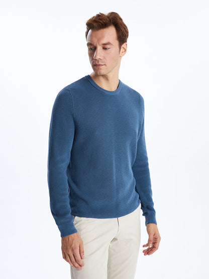 Crew Neck Long Sleeve Men's Knitwear Sweater