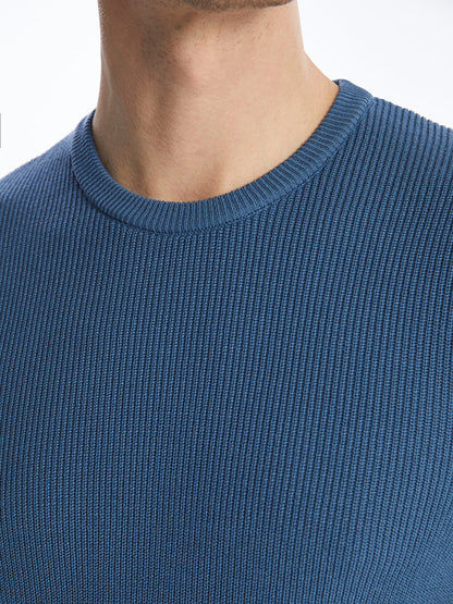 Crew Neck Long Sleeve Men's Knitwear Sweater