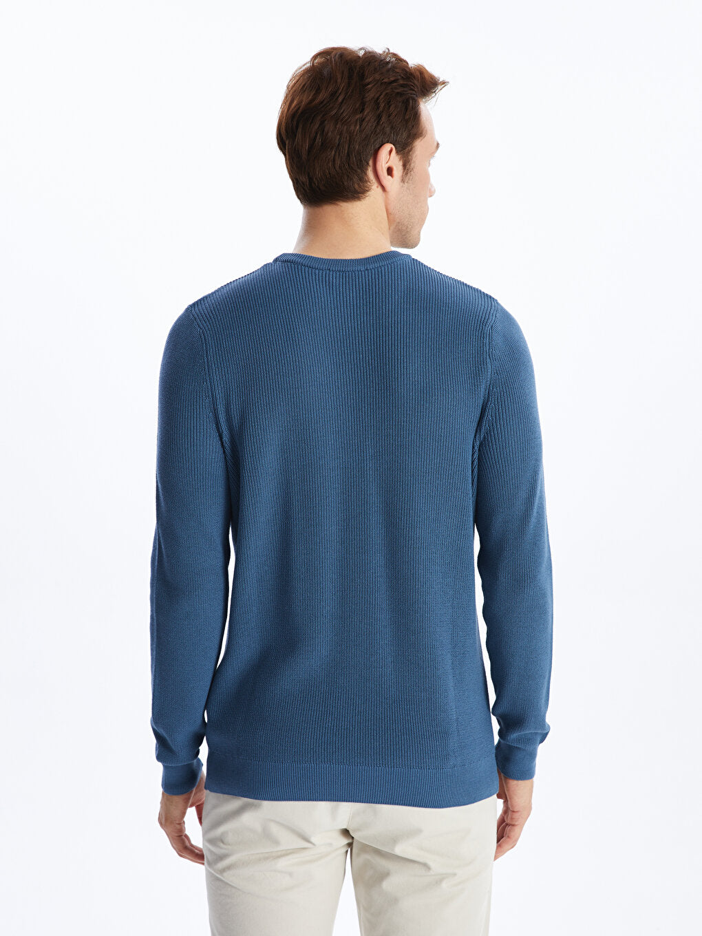 Crew Neck Long Sleeve Men's Knitwear Sweater