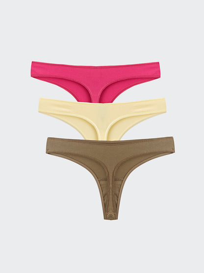 Plain Thong Panties 3 Pack