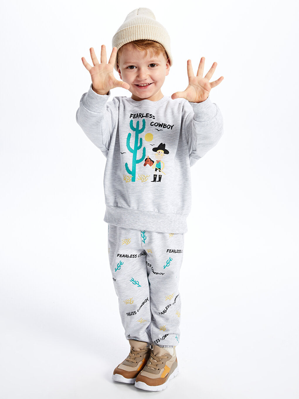 Crew Neck Printed Baby Boy Suit