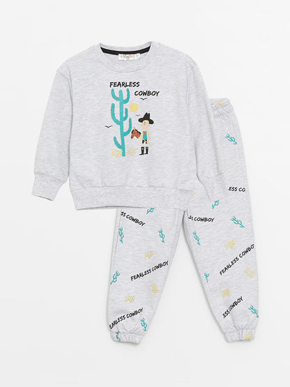 Crew Neck Printed Baby Boy Suit