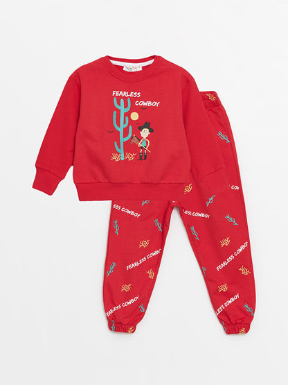 Crew Neck Printed Baby Boy Suit